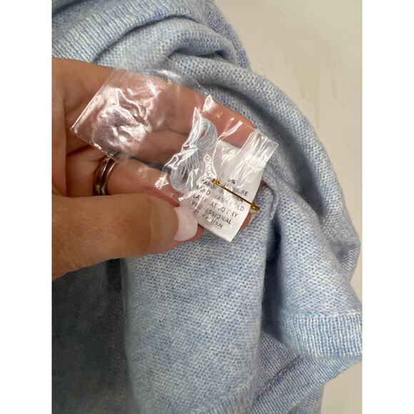 NEW Peter Millar Cashmere Poncho Scarf Asymmetrical Drape Top Blue - Picture 5 of 7